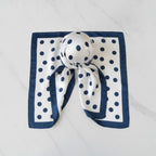 Bow Hair Clip Scarf - Black & White Polka Dot