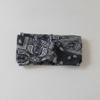 Bandana Paisley Print Hair Wrap Headband - Black – hair accessories (view 1)
