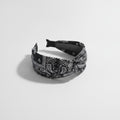 Bandana Paisley Print Hair Wrap Headband - Black