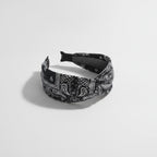 Bandana Paisley Print Hair Wrap Headband - Black
