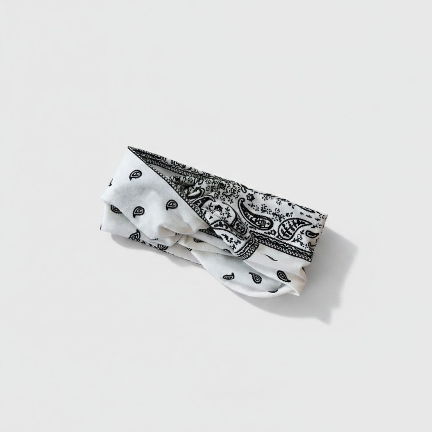 Bandana Paisley Print Hair Wrap Headband - White – hair accessories (view 1)