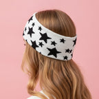 Star Knit Headband Wrap - White