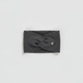 Ribbed Knit Hairband With Charm - Gray