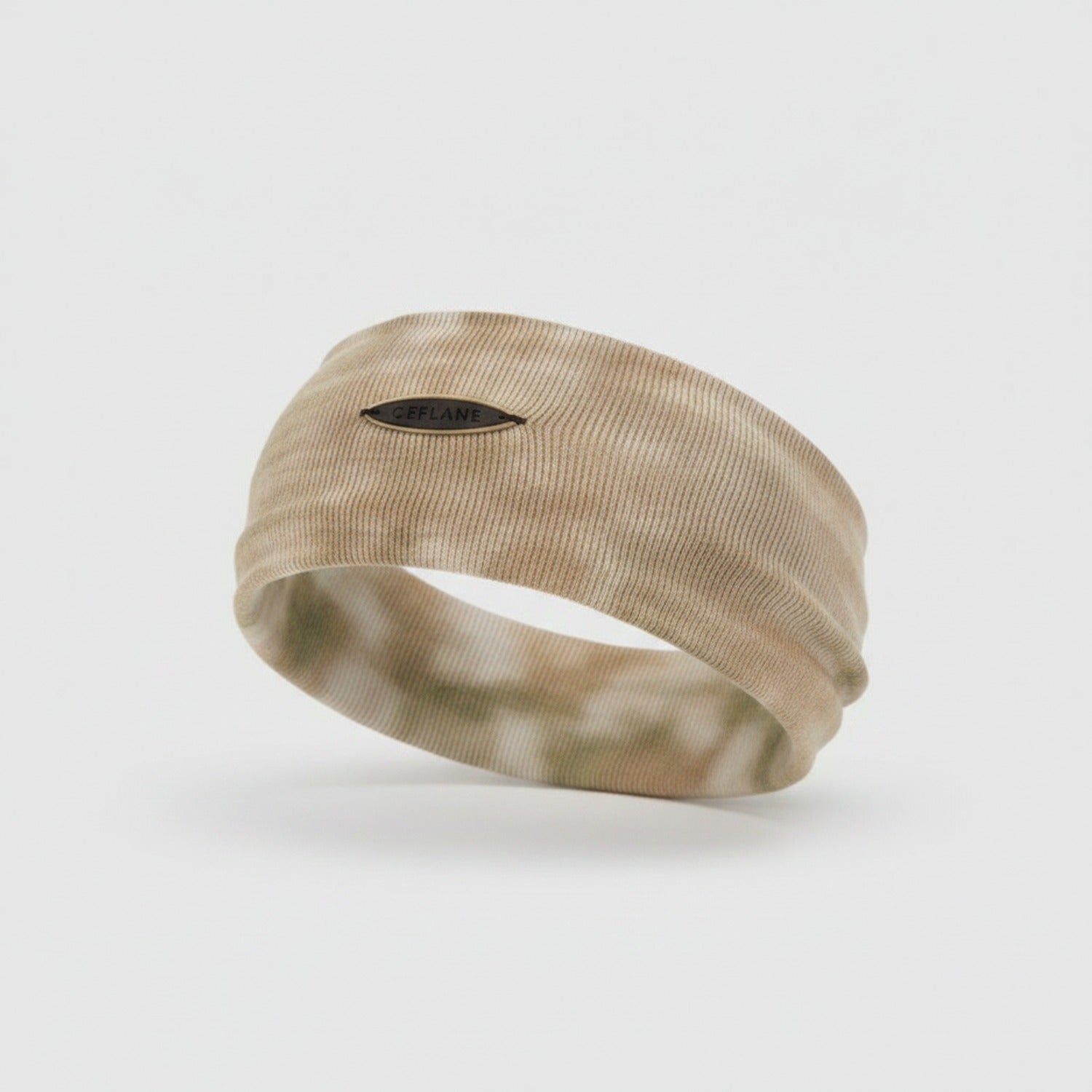 Ribbed Knit Headwrap in Taupe - Beige