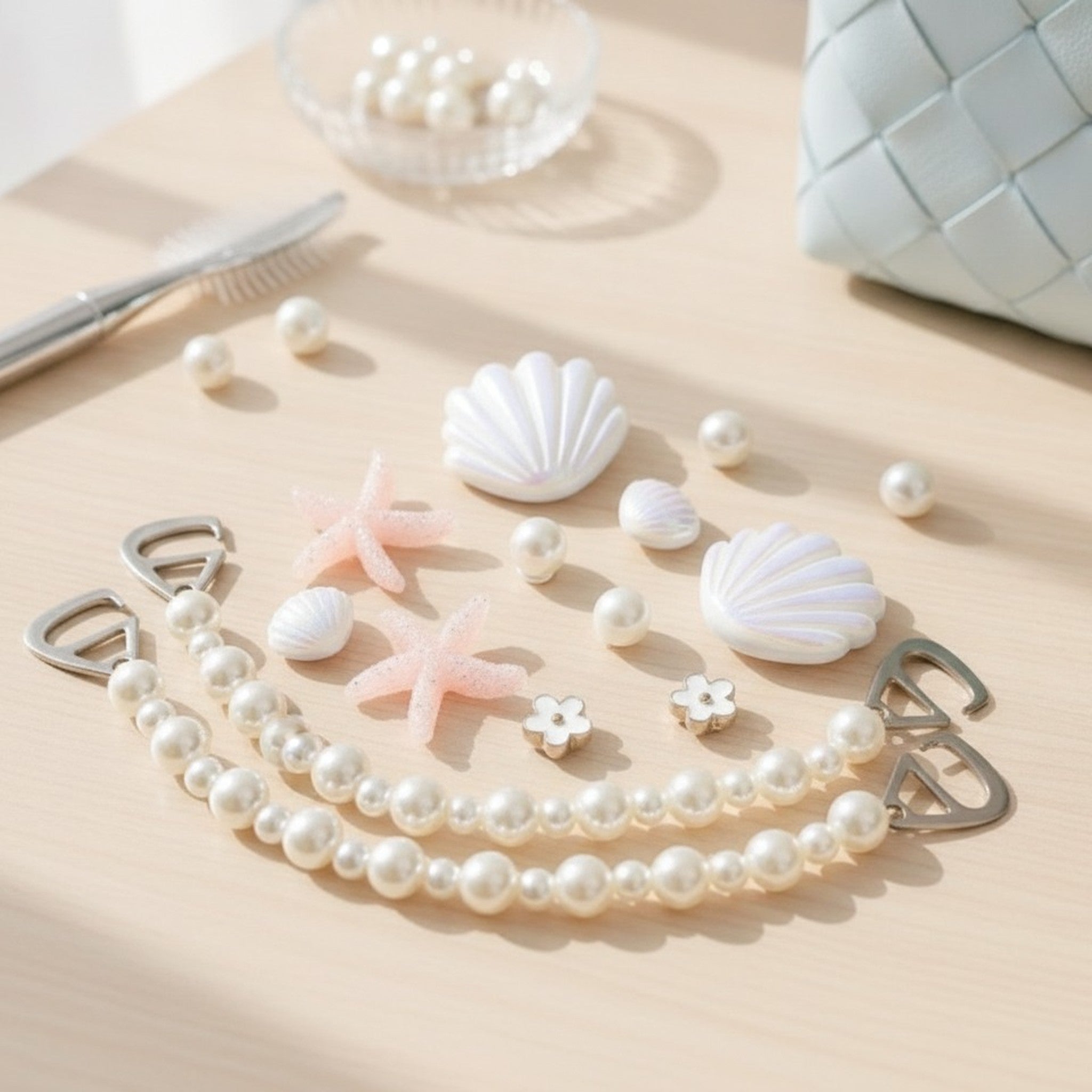 Starfish Shell Pearl Shoe Charm Set – apparel accessories (view 2)