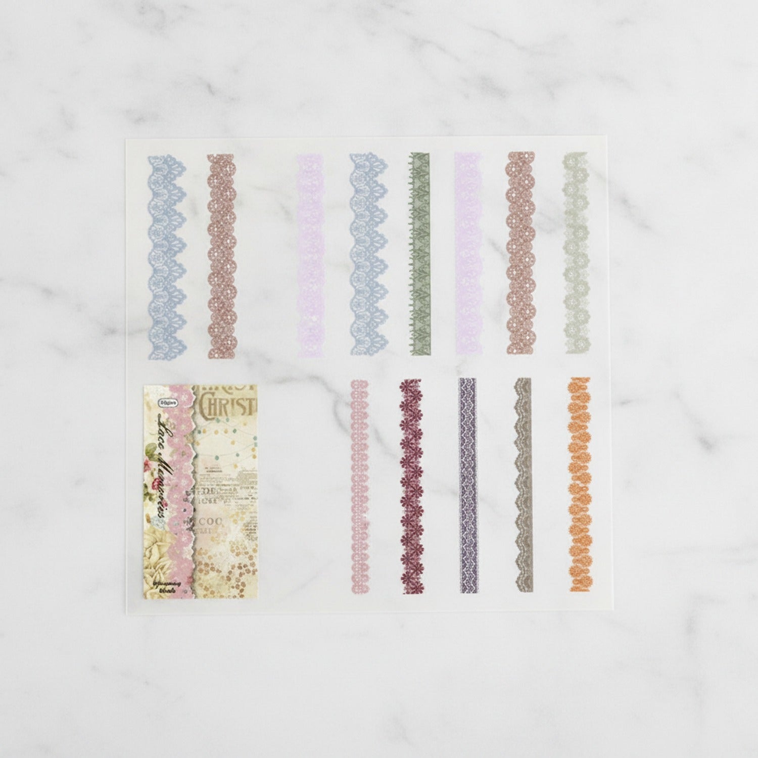 Lace Embellishment Sticker Strips Decorative Paper Pack