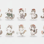 Cute Cat Sticker Sheet Aesthetic Illustration – stationery (view 1)