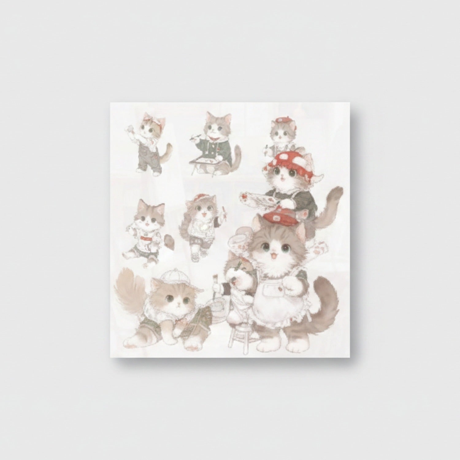 Cute Cat Sticker Sheet Aesthetic Illustration
