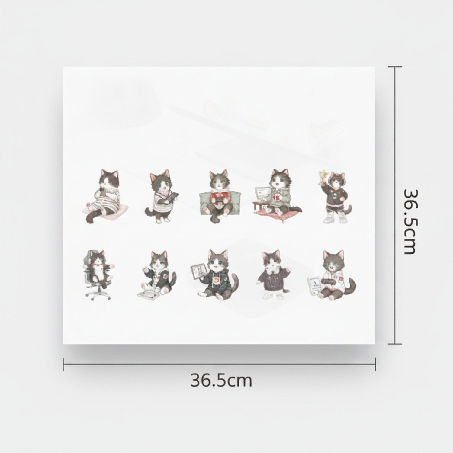 Cute Cat Character Sticker Sheet Set