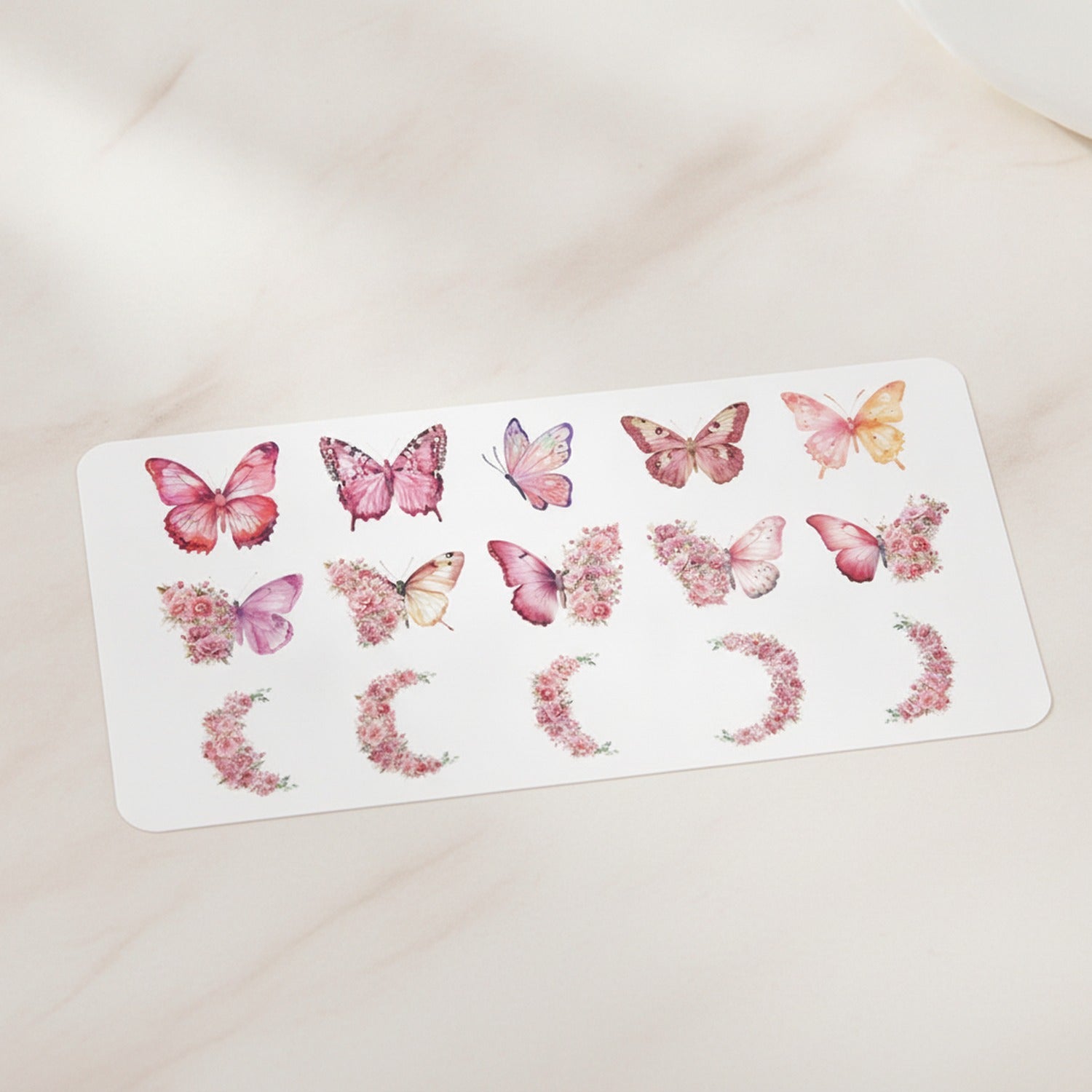 Scarlet Cherry Butterfly Decorative Sticker Sheet