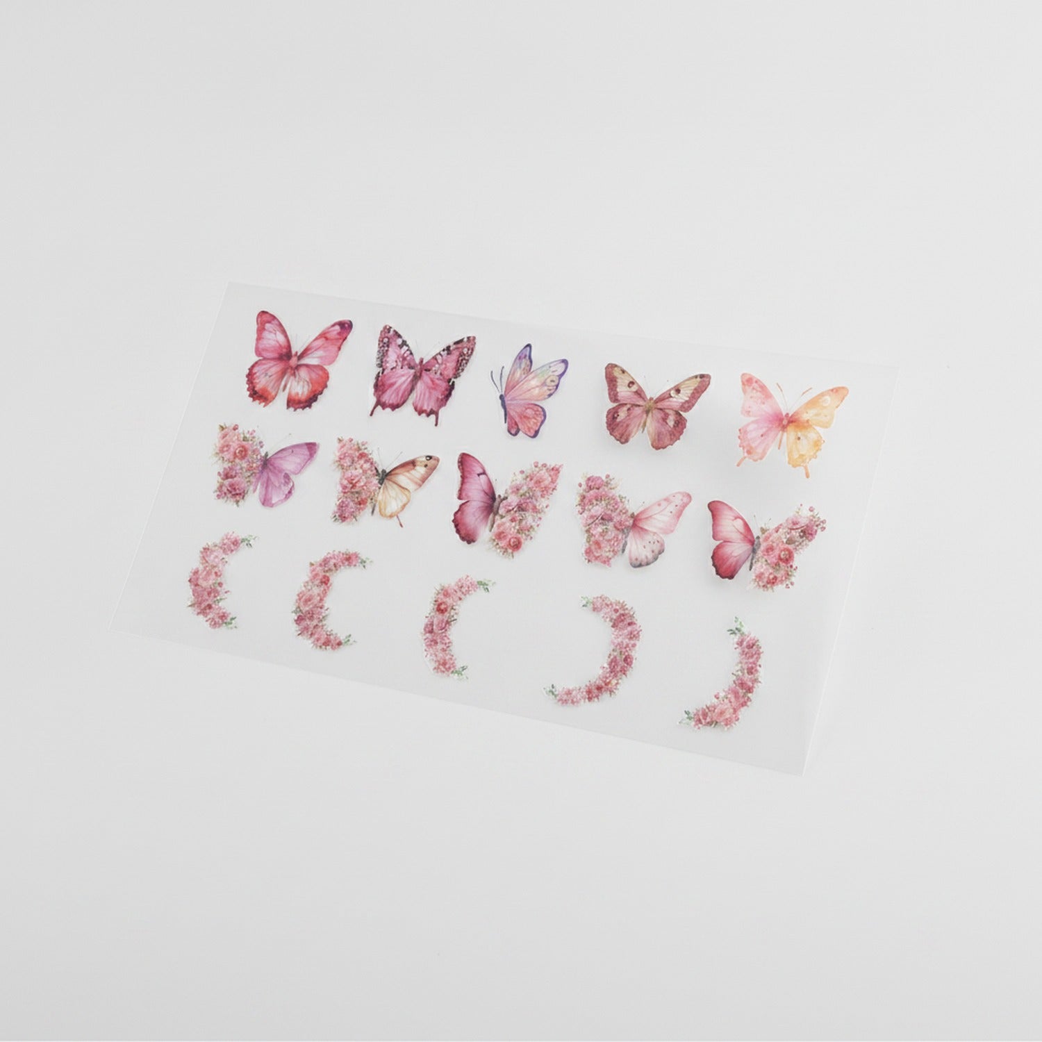 Scarlet Cherry Butterfly Decorative Sticker Sheet