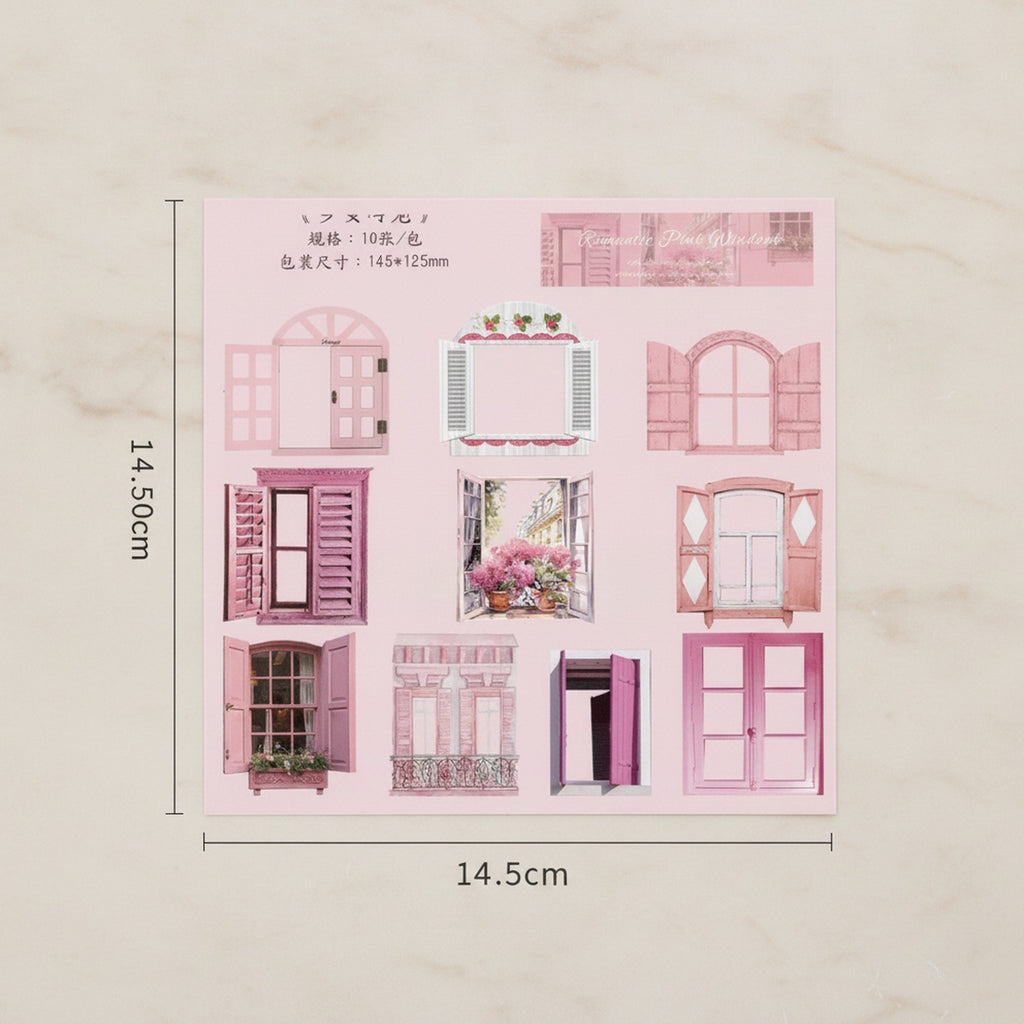 Pink Romantic Window Stationery Sticker Pack (view 2)