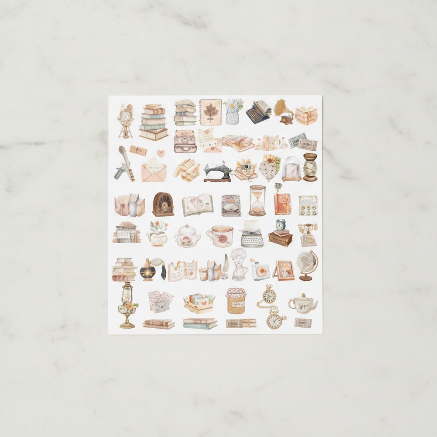 Vintage Aesthetic Sticker Sheet Collection Set
