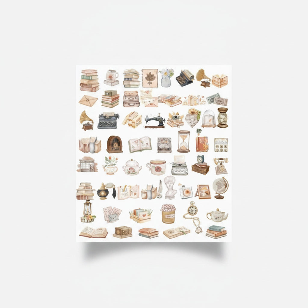 Vintage Aesthetic Sticker Sheet Collection Set – stationery (view 1)