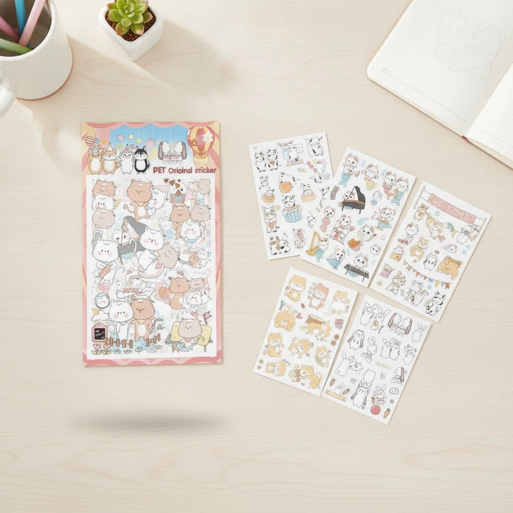 Cute Pet Animal Sticker Sheet Collection – stationery (view 3)