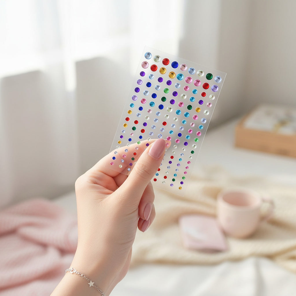 Rhinestone Sticker Sheet Colorful Gem Decals
