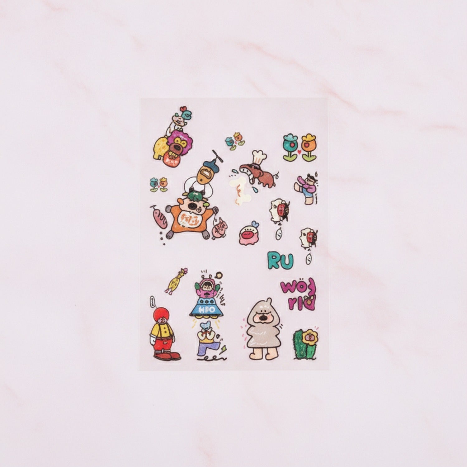 Rainbow World Colorful Cartoon Sticker Sheets