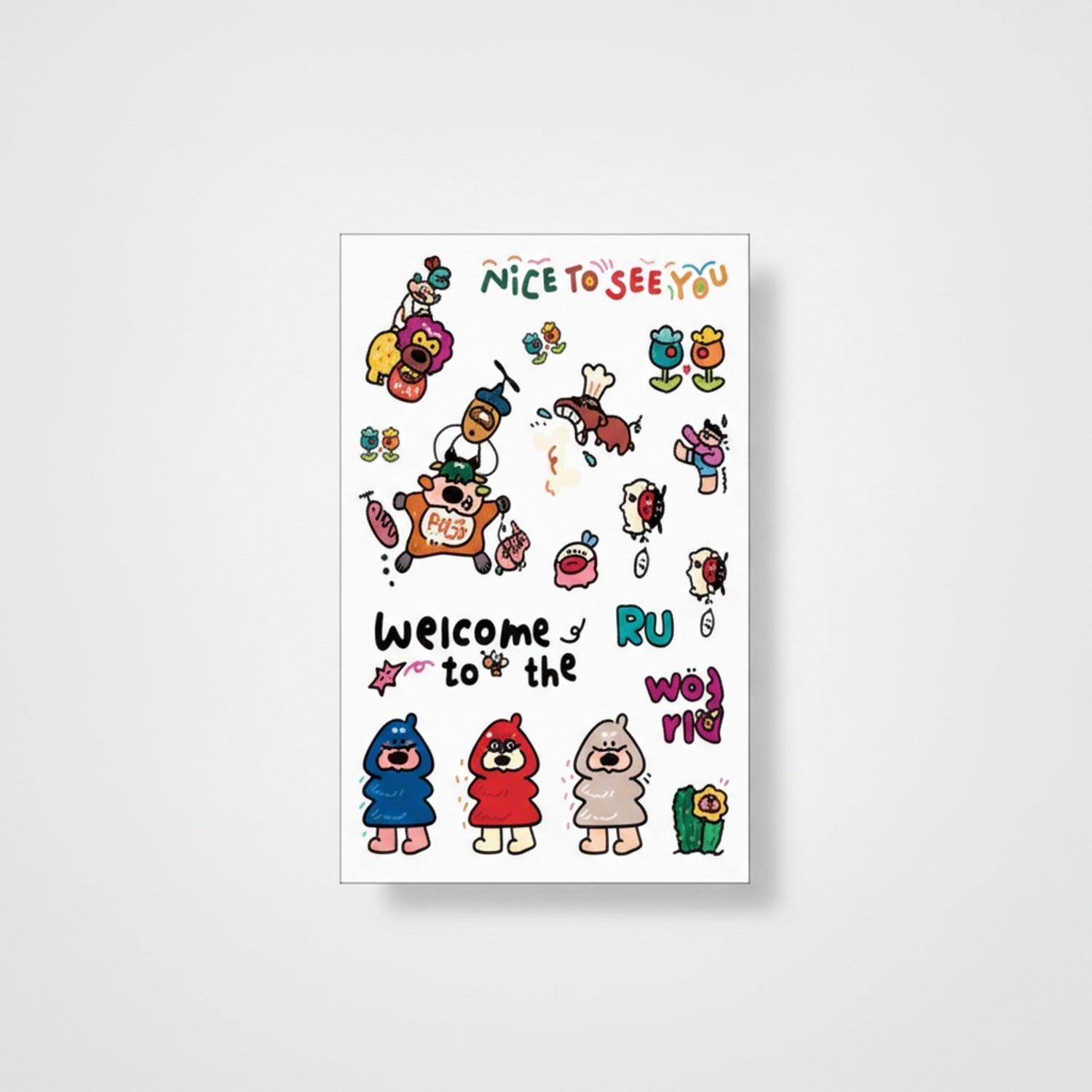 Rainbow World Colorful Cartoon Sticker Sheets