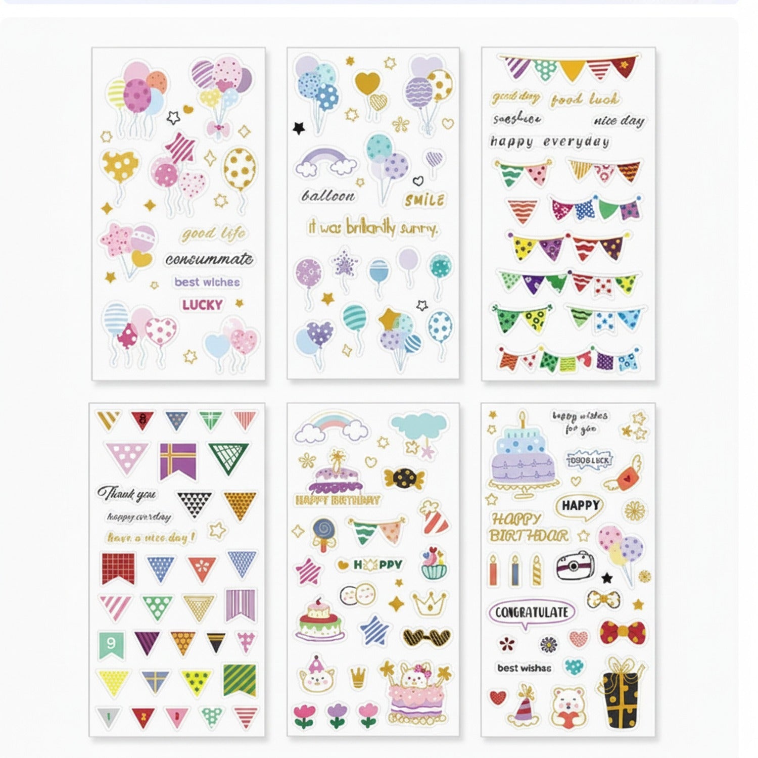 Decorative Sticker Sheets Birthday Party Banner Set