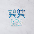 Butterfly & Star Hair Clip Set - Blue