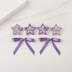 Butterfly & Star Hair Clip Set - Purple