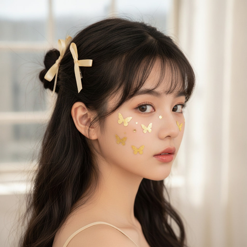 Butterfly & Star Hair Clip Set - Yellow – hair accessories (view 3)