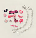 Barbiecore Shoe Charms & Pearl Chains Set – apparel accessories (view 1)