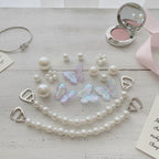 Iridescent Butterfly Pearl Flower Shoe Charms – apparel accessories (view 2)