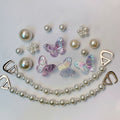 Iridescent Butterfly Pearl Flower Shoe Charms – apparel accessories (view 1)