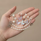 Iridescent Butterfly Pearl Flower Shoe Charms – apparel accessories (view 3)