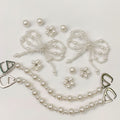Elegant Pearl Bow Flower and Chain Set – apparel accessories (view 1)