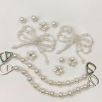 Elegant Pearl Bow Flower and Chain Set – apparel accessories (view 1)