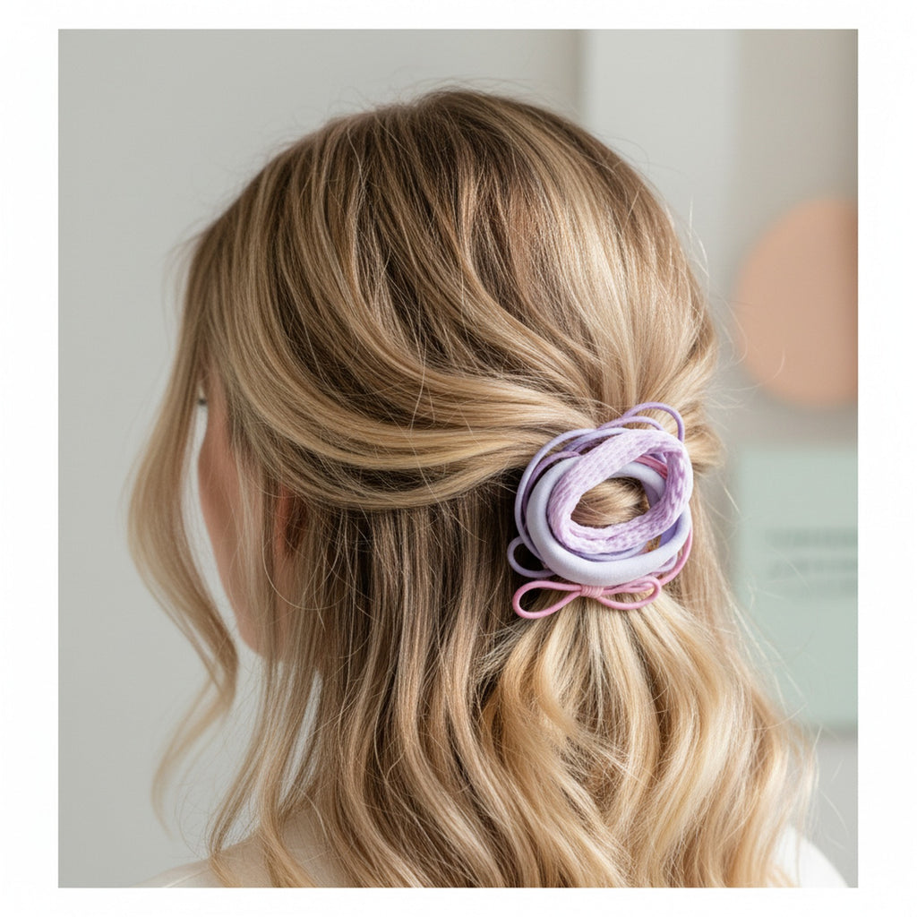 Pastel Tie-Dye Hair Clip Set With Elastic Bands