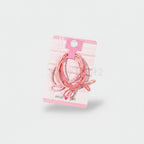 Pink Elastic Hair Bow Clips Set