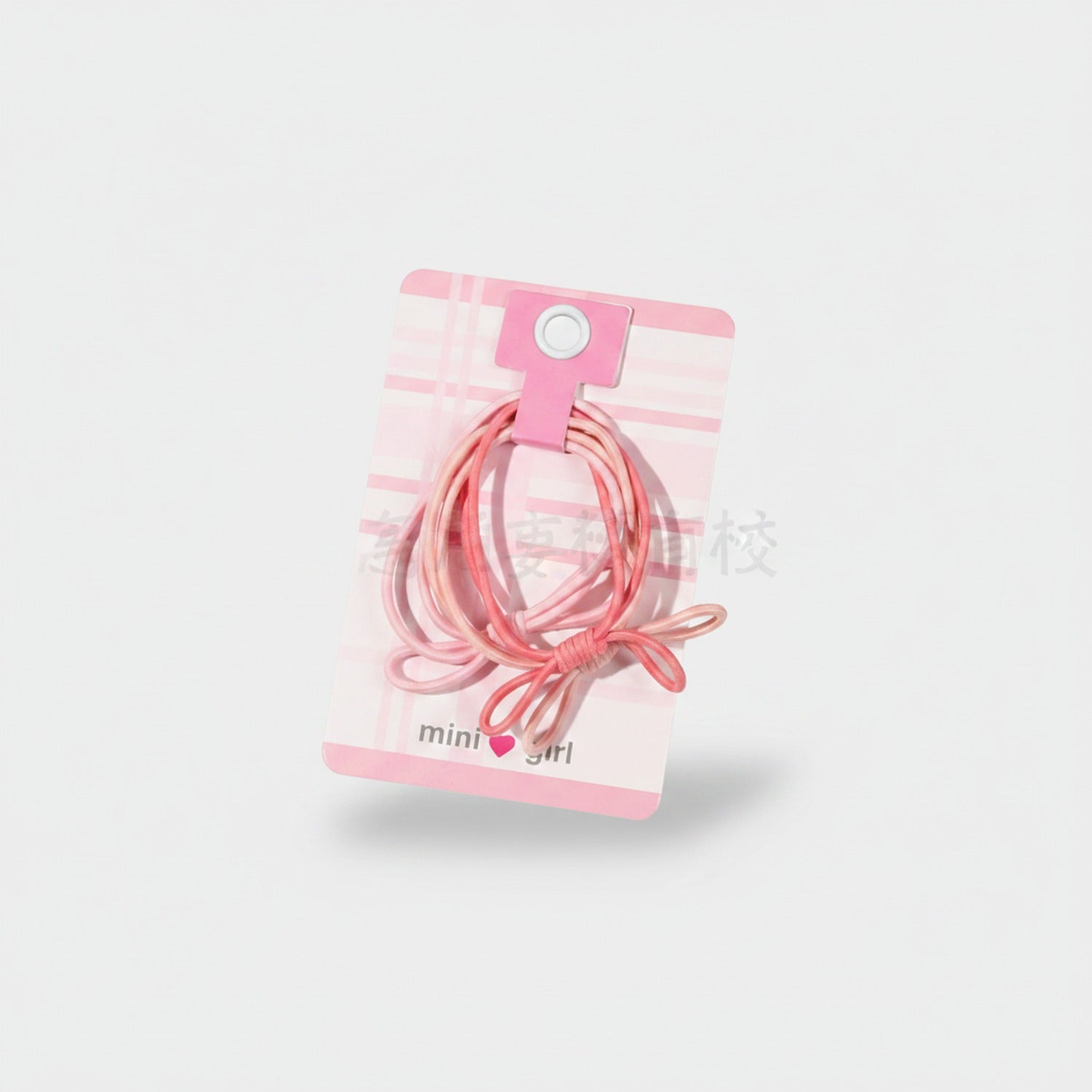 Pink Elastic Hair Bow Clips Set