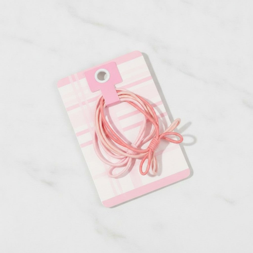 Pink Elastic Hair Bow Clips Set – hair accessories (view 2)