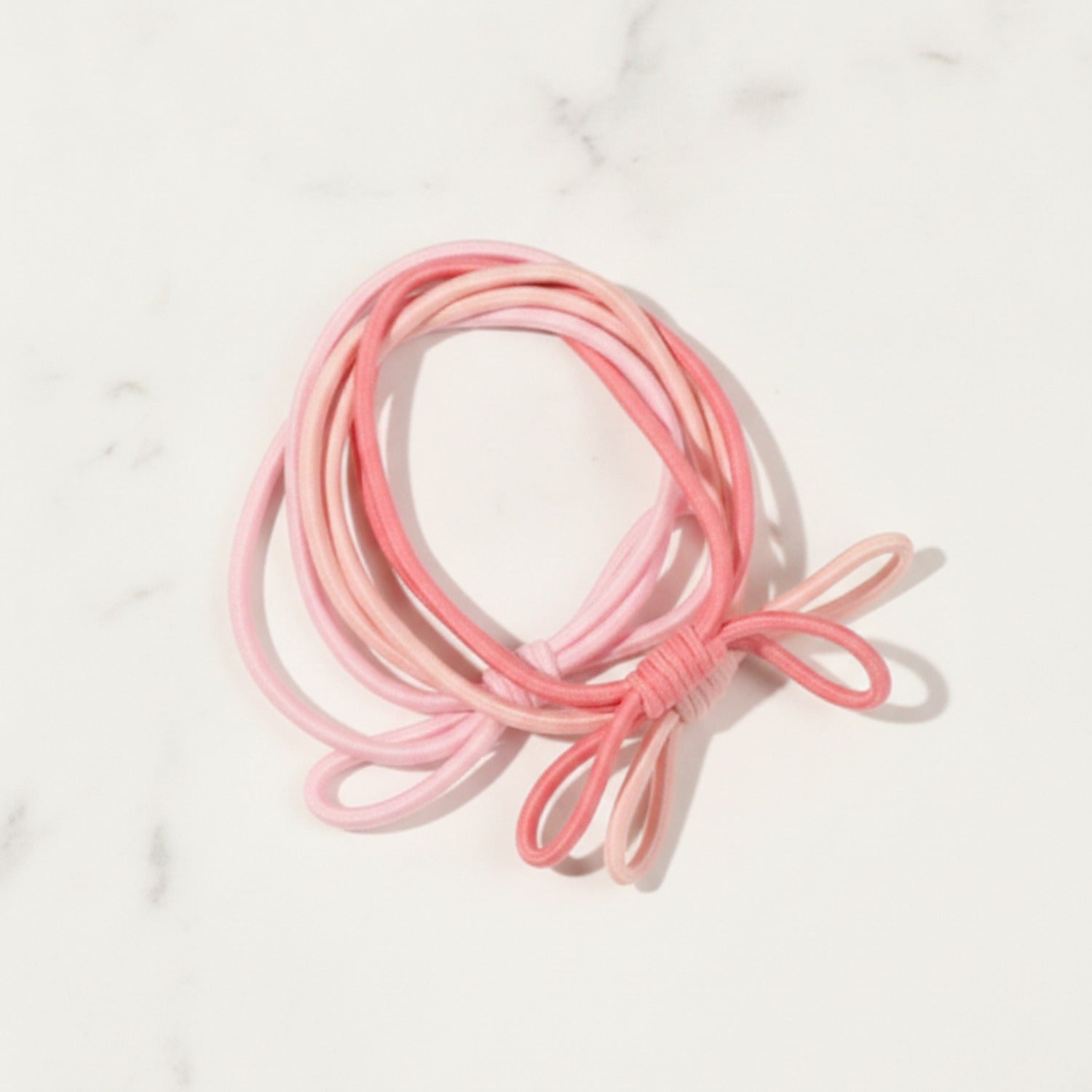 Pink Elastic Hair Bow Clips Set
