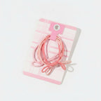 Pink Elastic Hair Bow Clips Set – hair accessories (view 1)