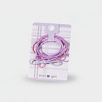 Purple Bow Hair Clips Set With Knot Details