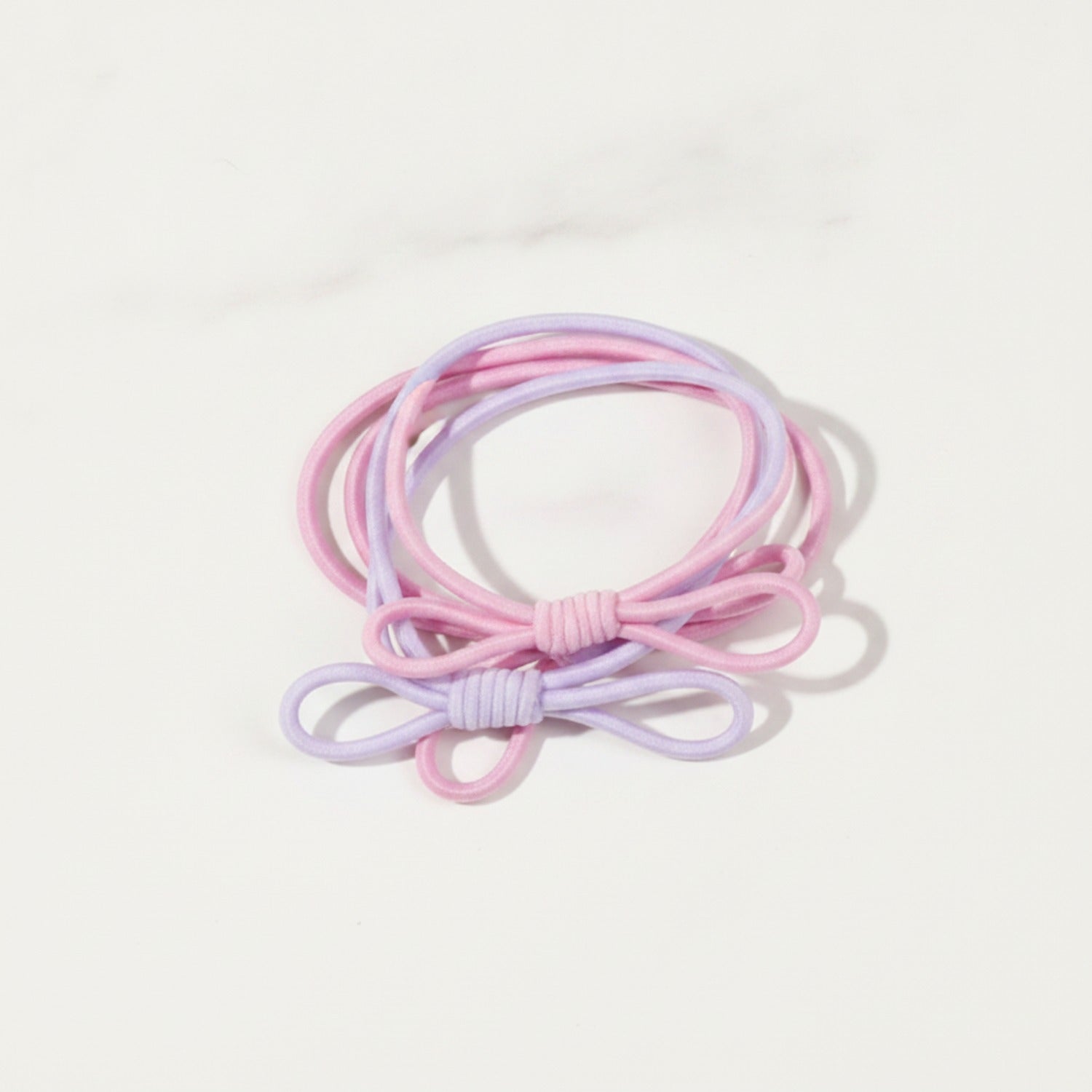 Purple Bow Hair Clips Set With Knot Details