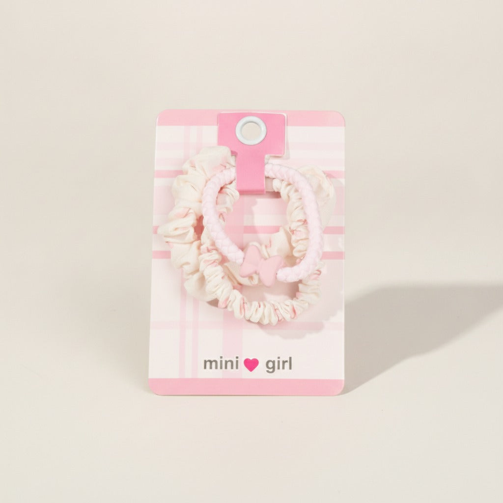 Ruched Fabric Hair Clip Set Pink – hair accessories (view 1)