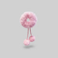 Fuzzy Pom Pom Hair Clip Set Pink