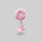 Fuzzy Pom Pom Hair Clip Set Pink