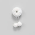 Fluffy Pom Pom Hair Clip Set White