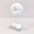 Fluffy Pom Pom Hair Clip Set White – hair accessories (view 1)