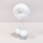 Fluffy Pom Pom Hair Clip Set White – hair accessories (view 1)