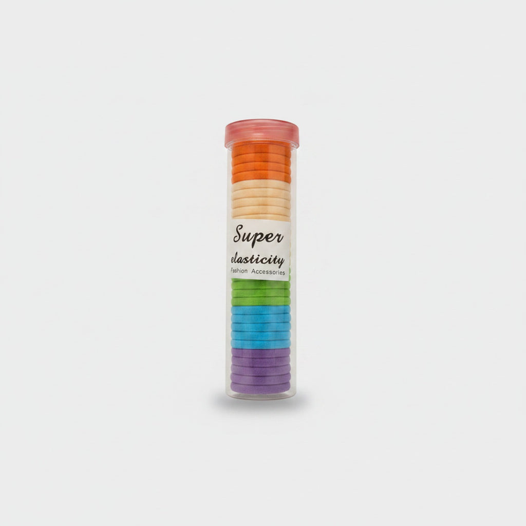 Rainbow Elastic Hair Clips Set Colorful
