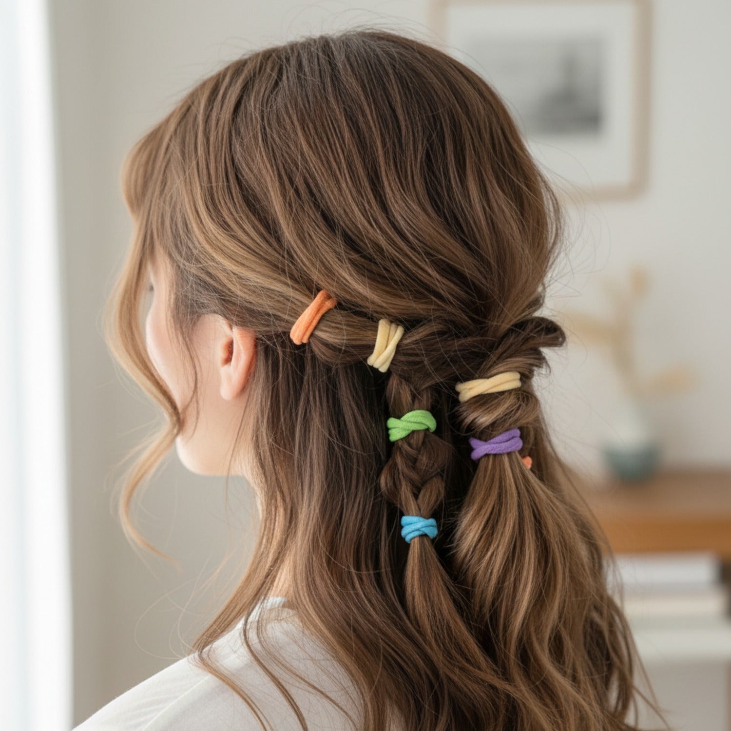 Rainbow Elastic Hair Clips Set Colorful