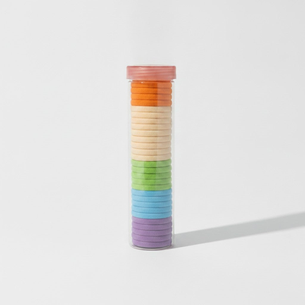Rainbow Elastic Hair Clips Set Colorful