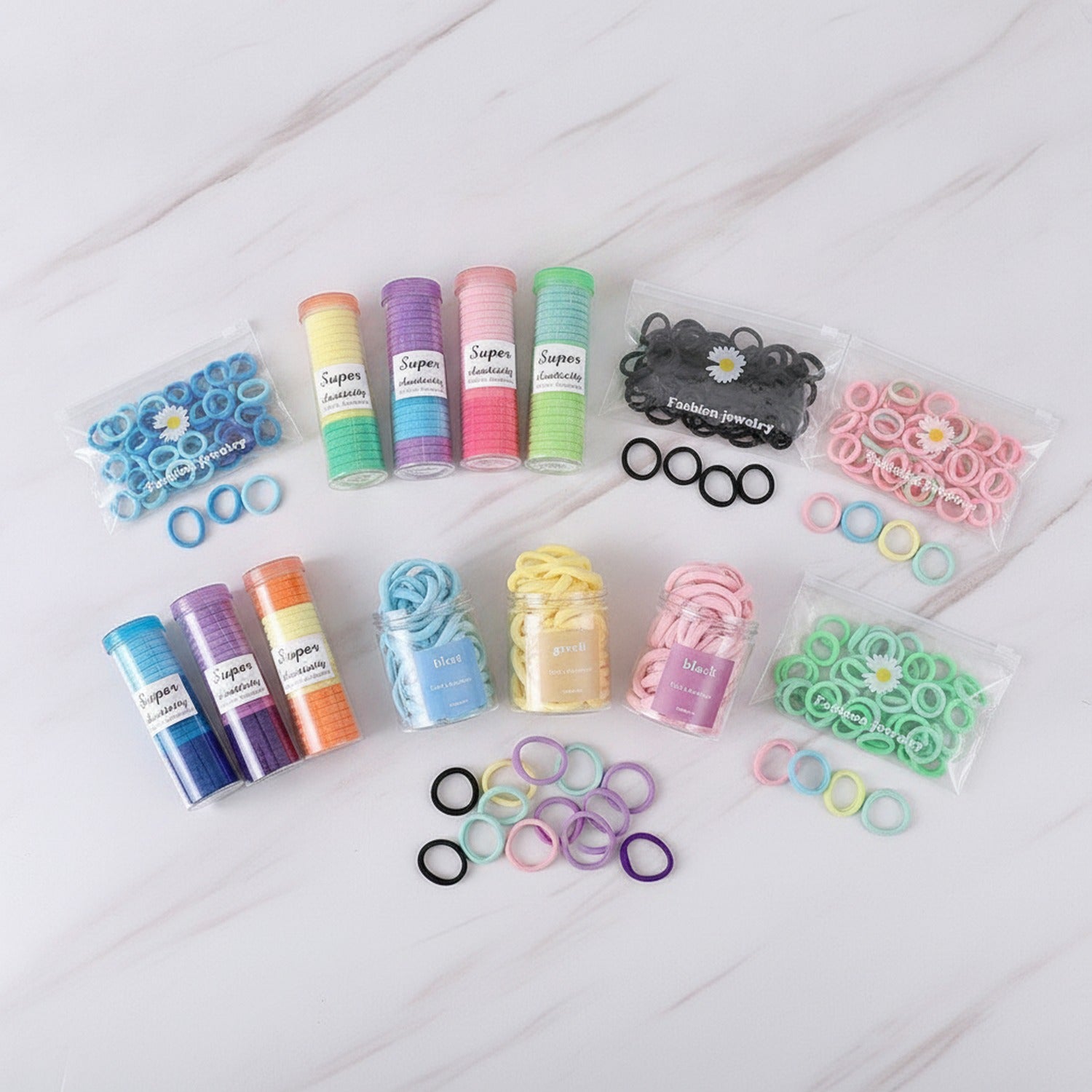 Colorful Beaded Hair Clips Rainbow Multi-Pack